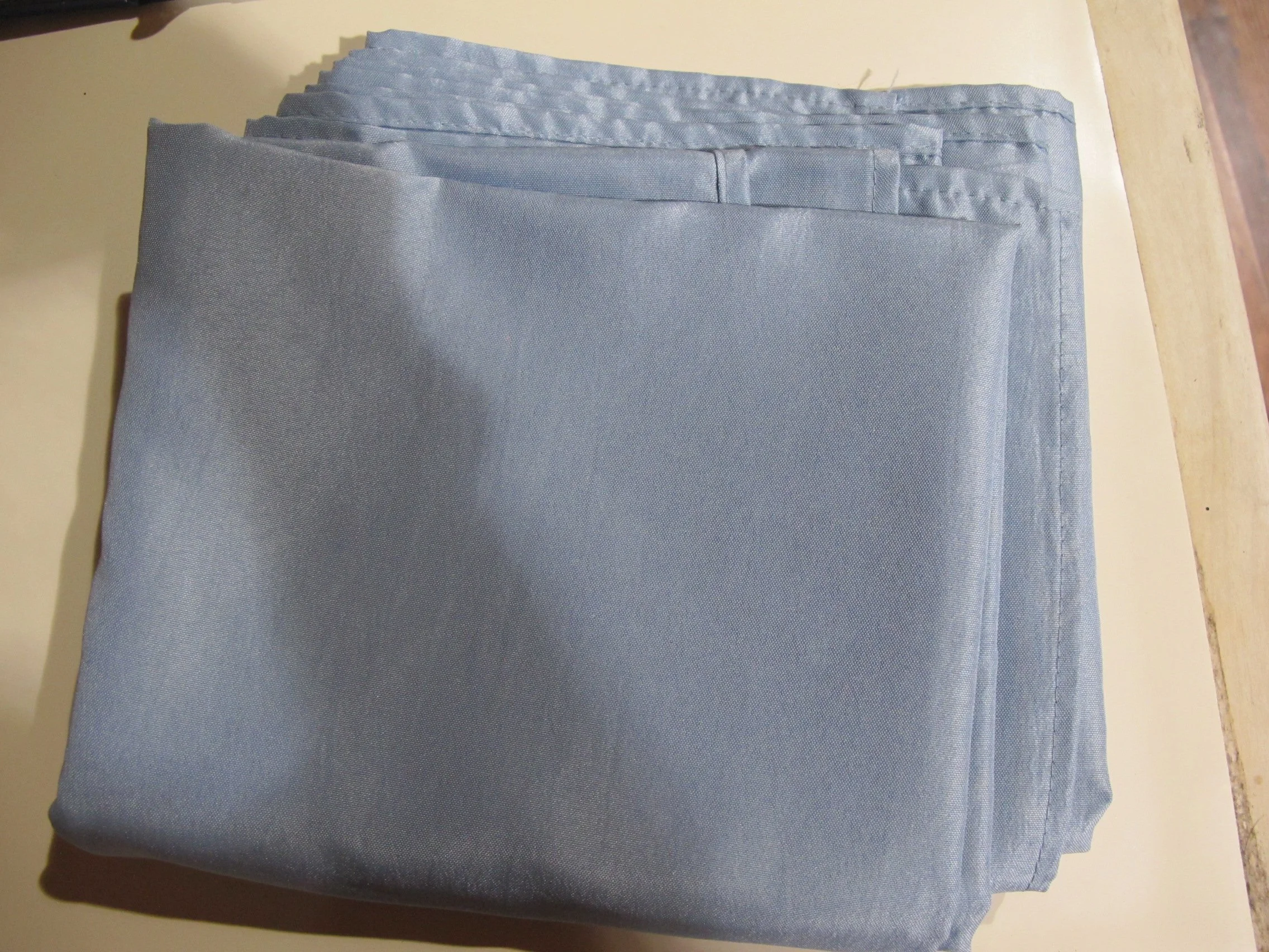 (L38) Dusty Blue 70x70 Table Toppers (7 pc Lot)