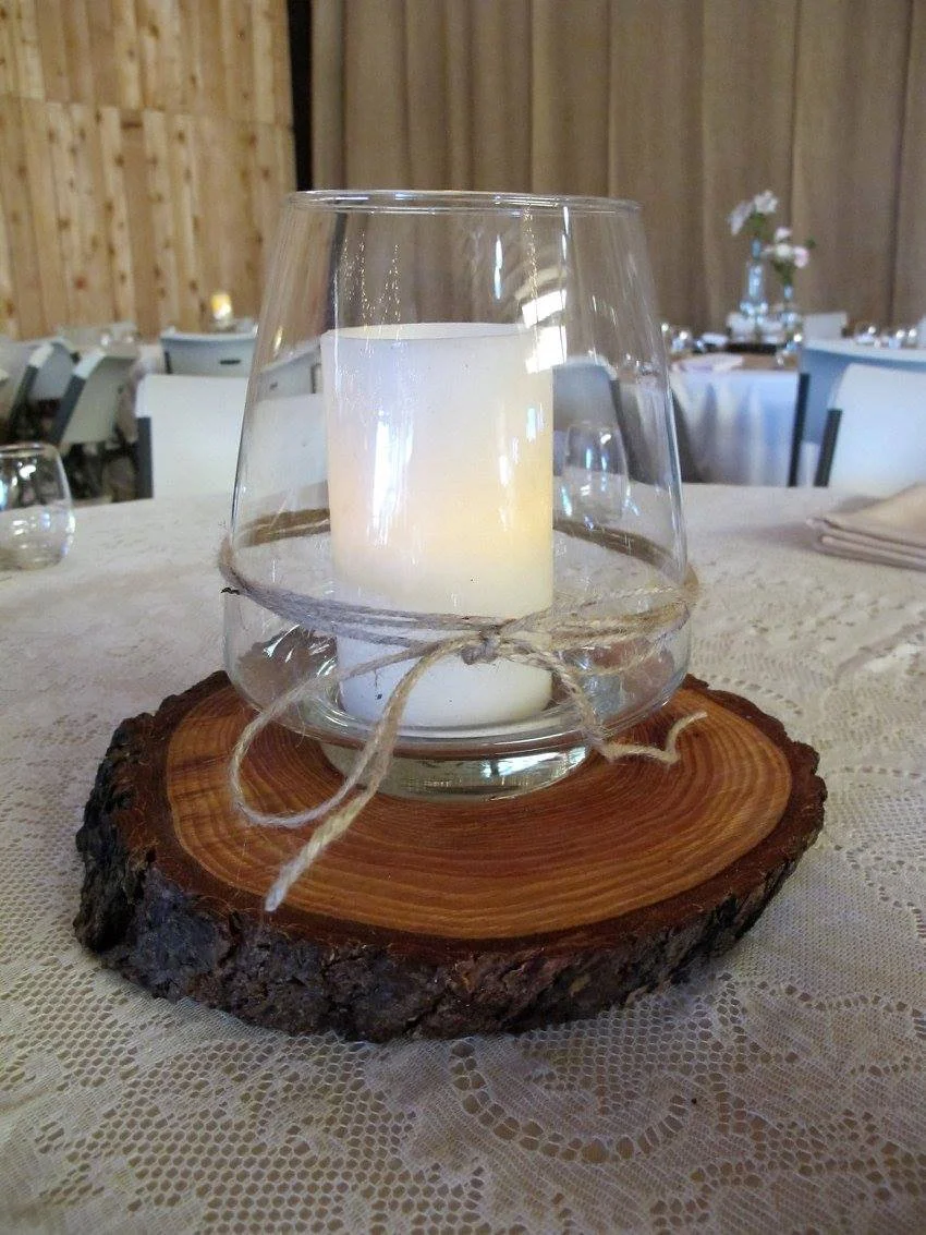 (D22) Bell-shaped Clear Vases w/Twine (set of 2)