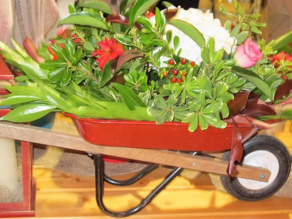 V20  Vintage Toy Metal & Wood Wheelbarrow