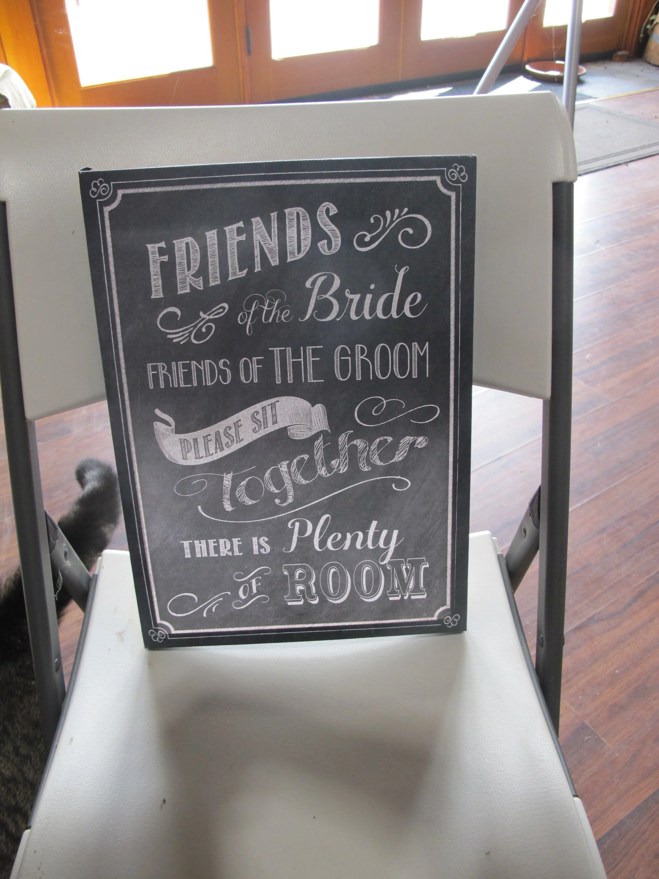 (S17) Friends of the Bride & Groom Seating Sign