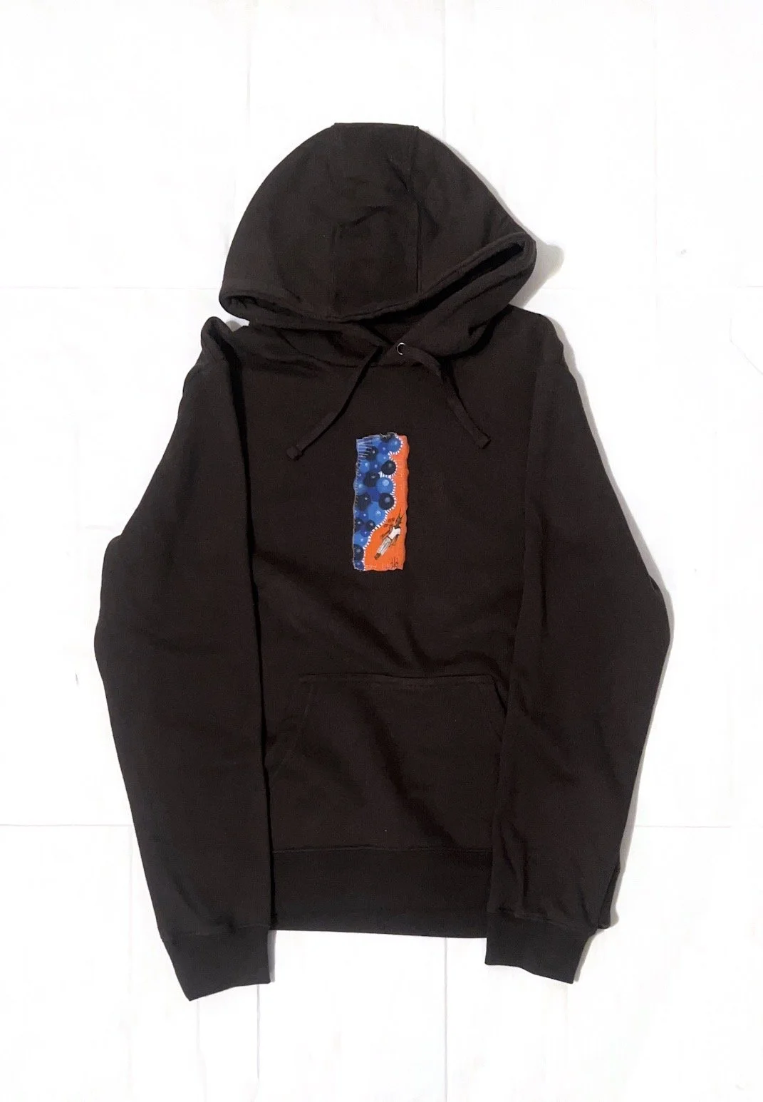 Orange Field And Blue Flowers