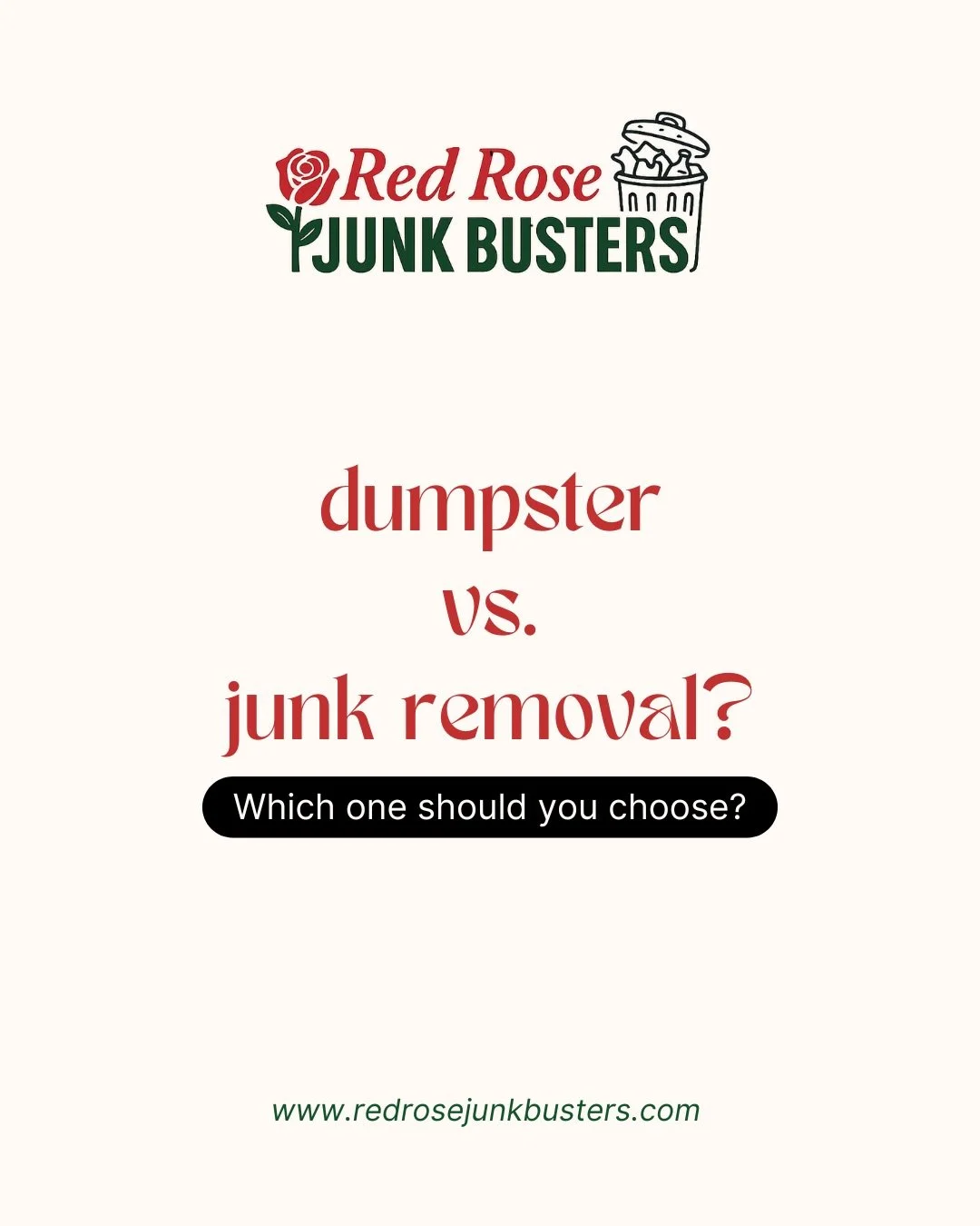 Not sure if you need a dumpster or junk removal? 

We help homeowners and businesses in Lancaster, PA choose the best option for cleanouts, moving, renovations, and furniture removal. If you need junk removed fast, we&rsquo;ve got you covered. 

Serv