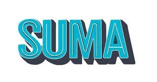 The word 'SUMA' written in large, 3D blue letters.