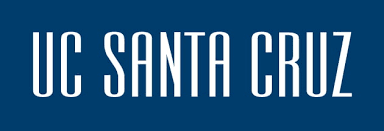 UC Santa Cruz logo in white text on a blue background