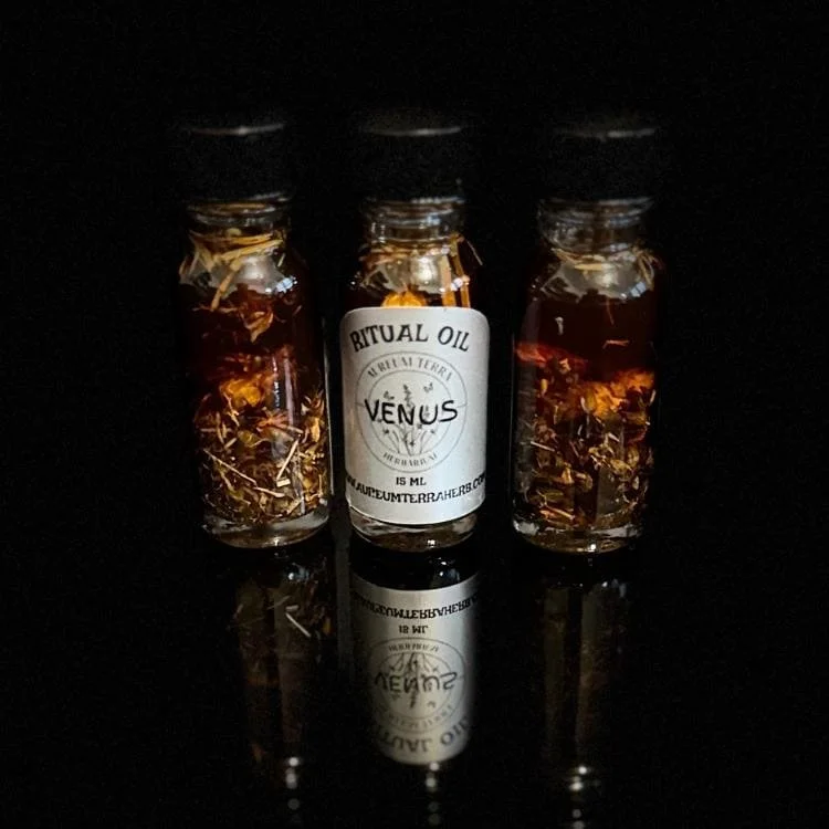 Venus Ritual Intention Herbarium Oil with botanicals for love, beauty, and attraction