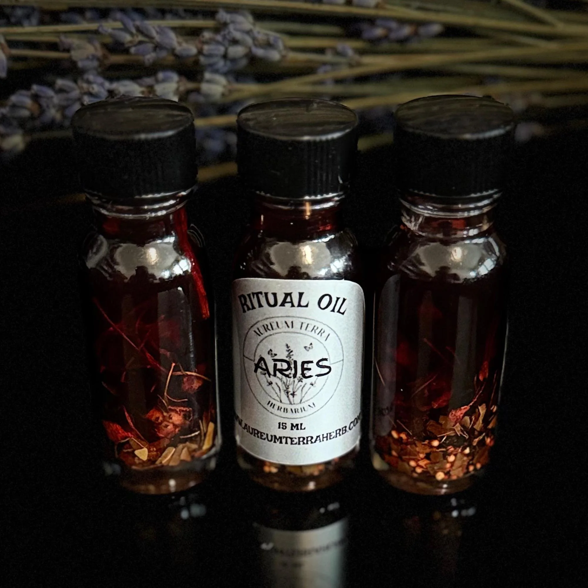 Aries Ritual Intention Herbarium Oil with botanicals for courage, momentum, and leadership
