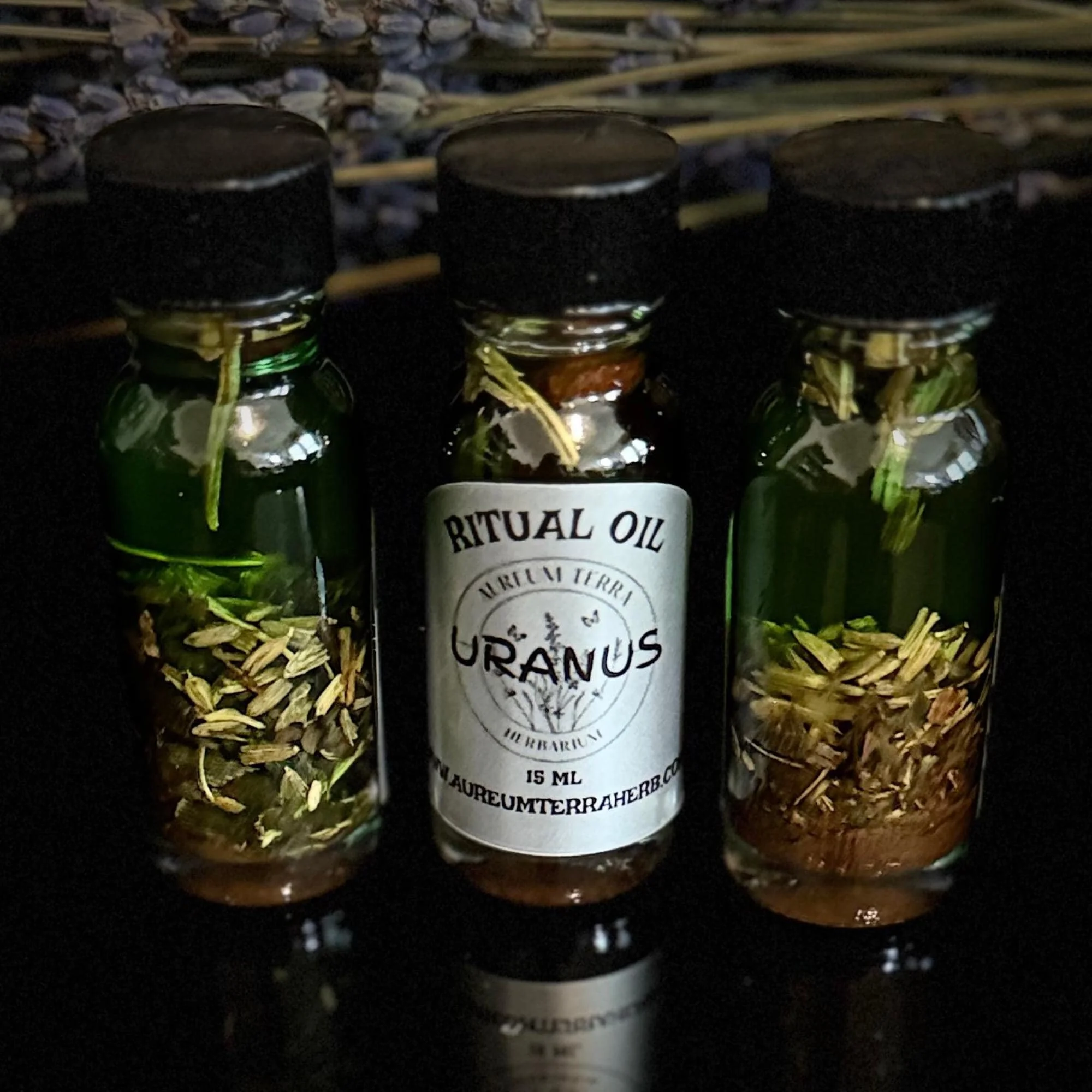Uranus Ritual Intention Herbarium Oil with botanicals for insight, innovation, and spiritual awakening