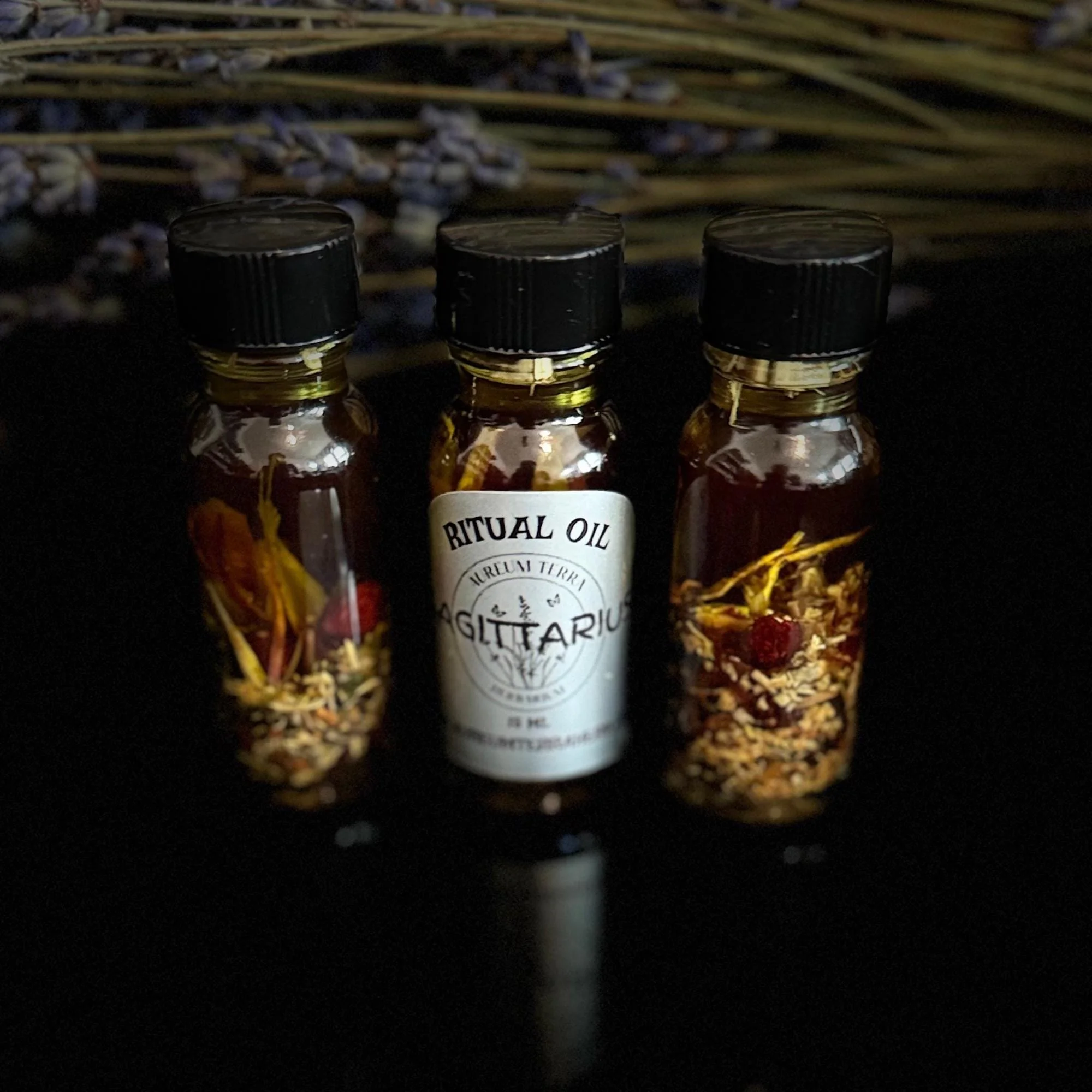 Sagittarius Ritual Intention Herbarium Oil with botanicals for growth, wisdom, and adventure