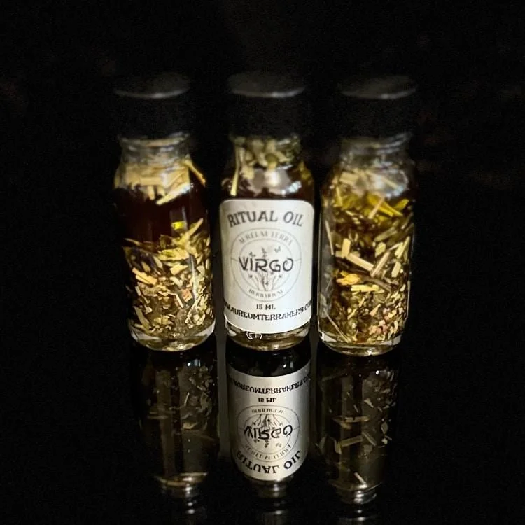 Virgo Ritual Intention Herbarium Oil with botanicals for clarity, grounding, and healing