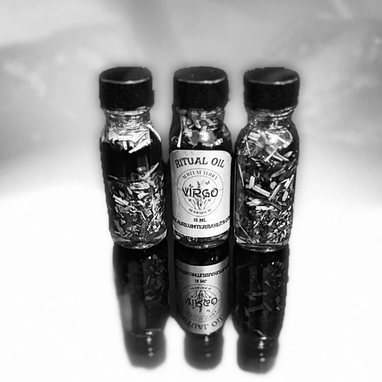 Virgo Ritual Intention Herbarium Oil with botanicals for clarity, grounding, and healing