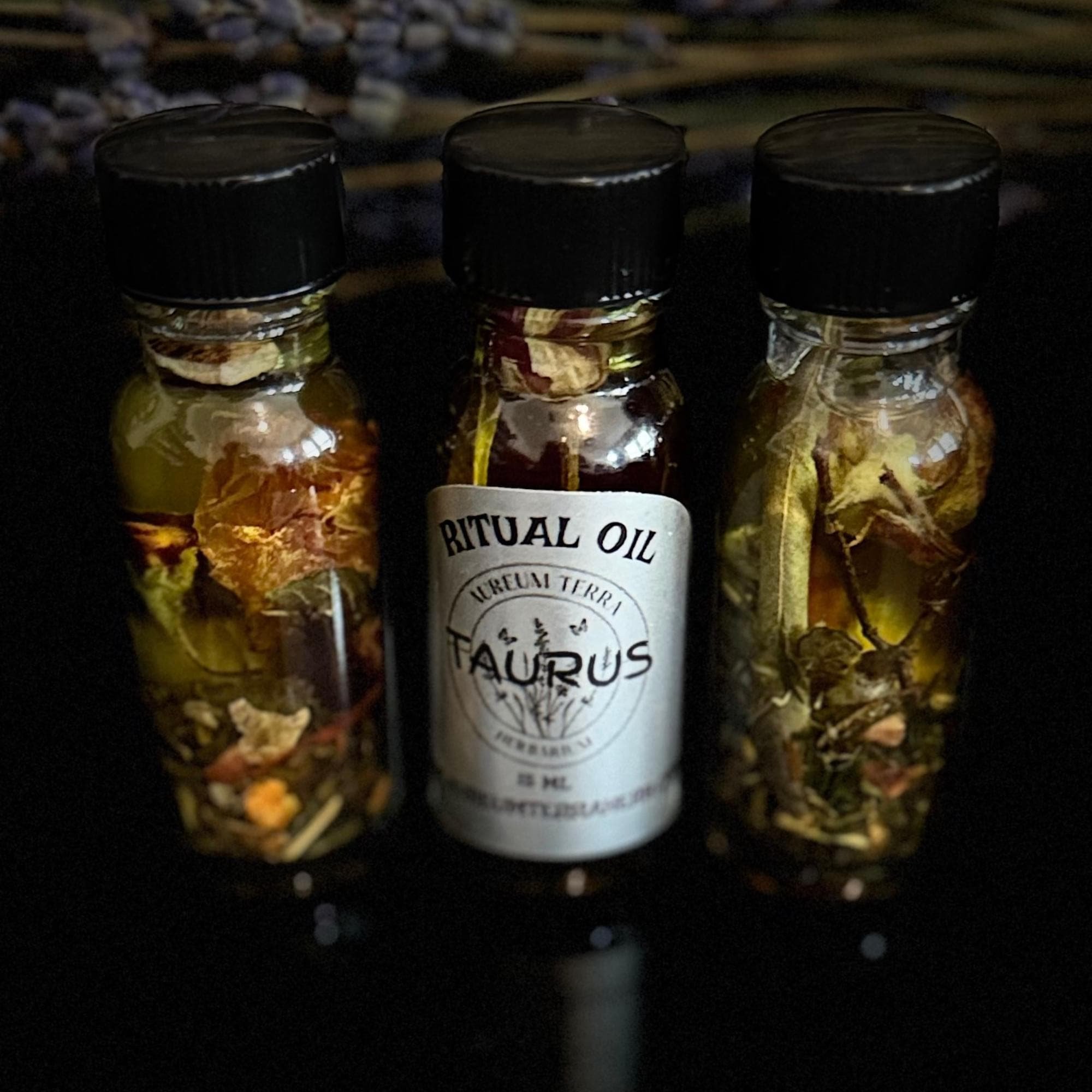 Taurus Ritual Intention Herbarium Oil with botanicals for grounding, abundance, and inner peace