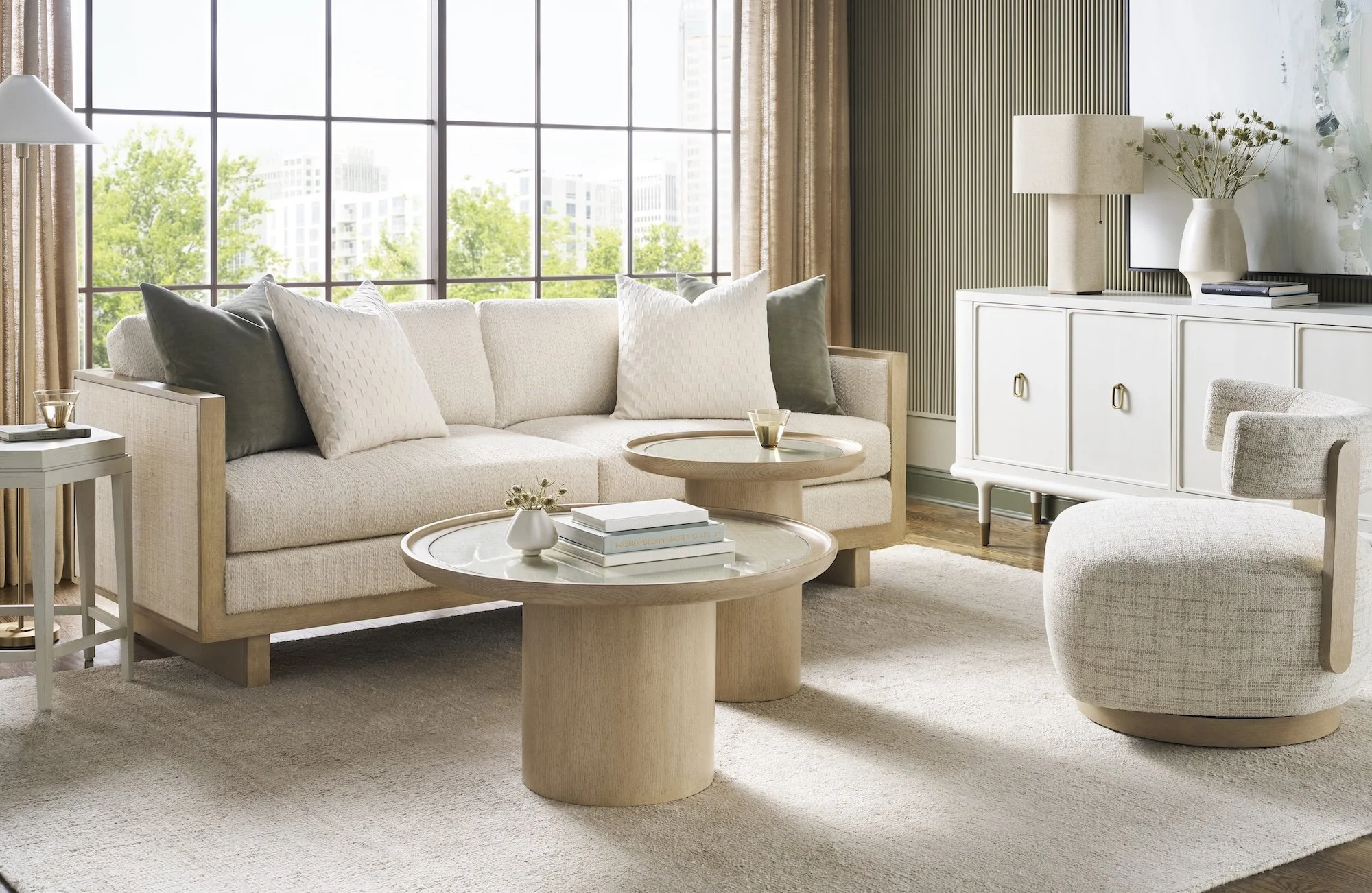 Contemporary Vanguard Sofa Round Coffee Tables