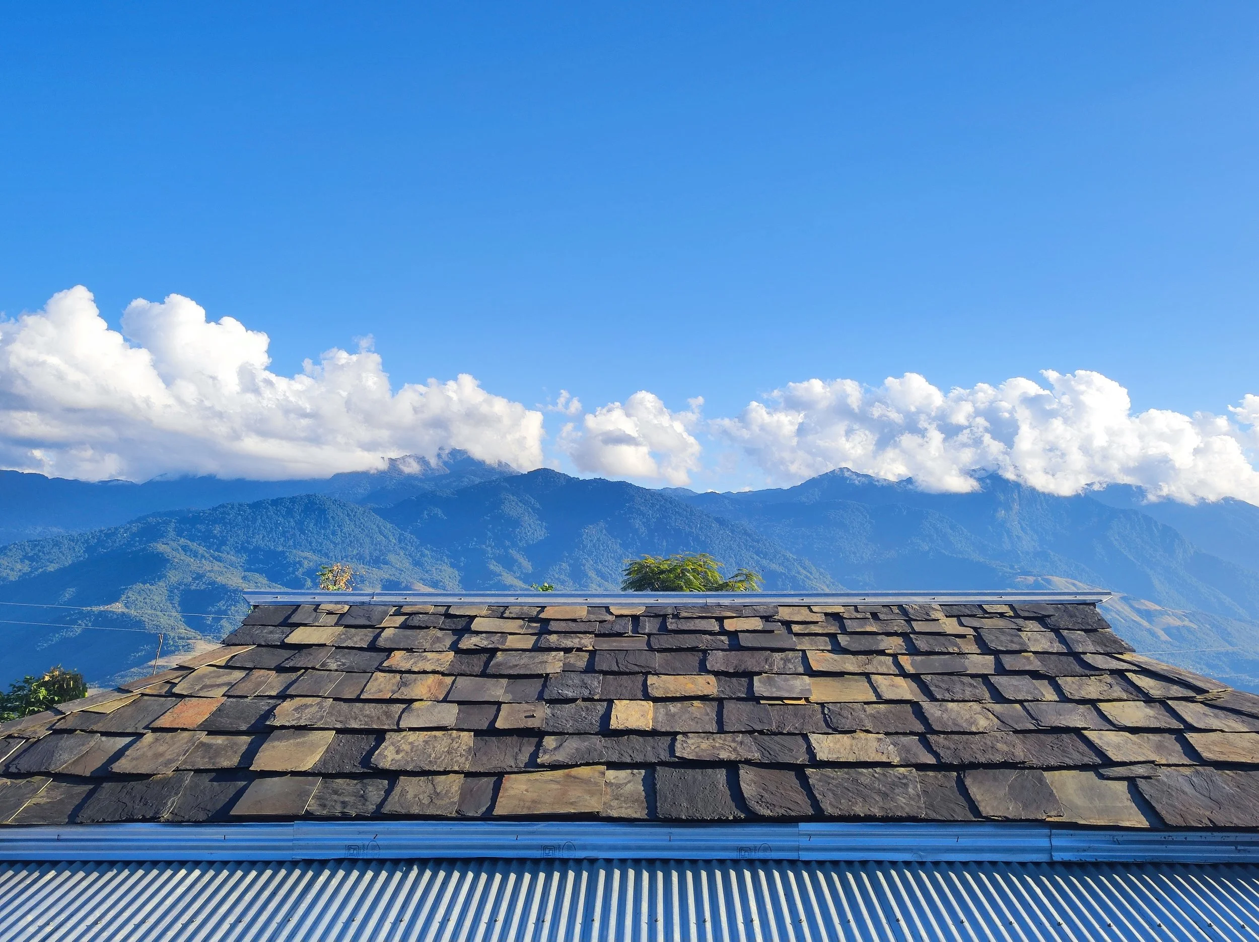 A slate roof house at Peshu village, Noklak.