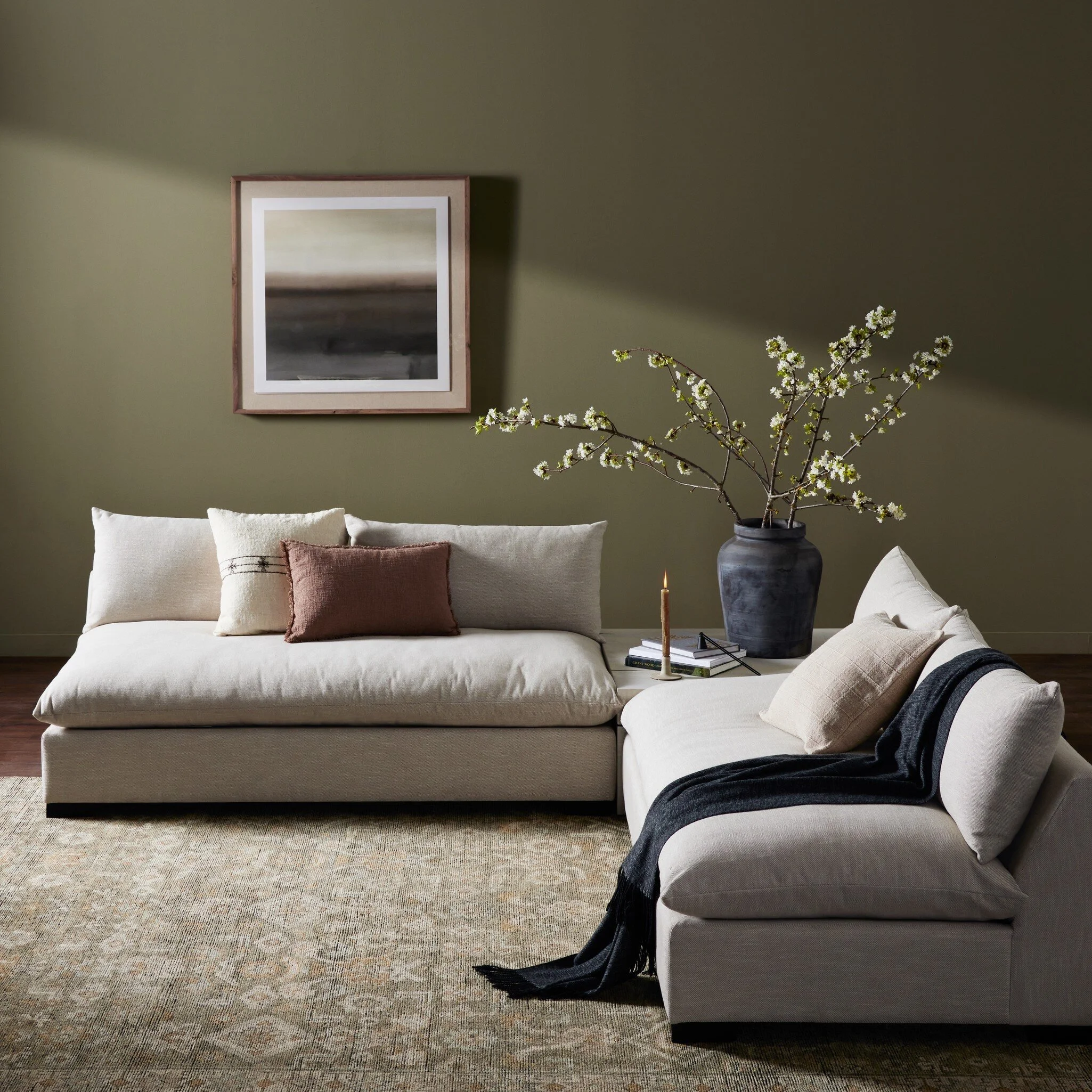 Grant 2-Piece Sectional w/ corner table