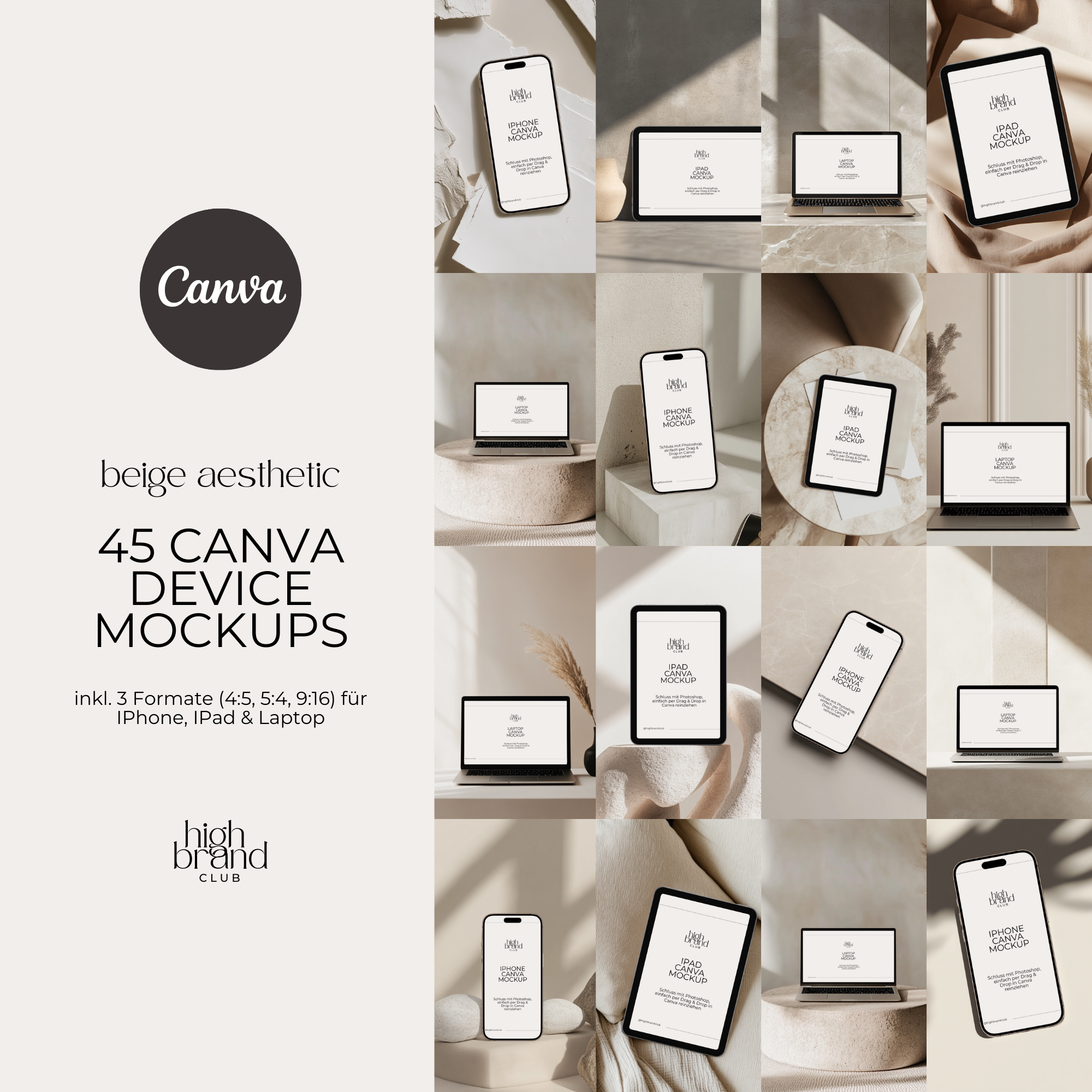 Canva Device Mockups Beige Aesthetic