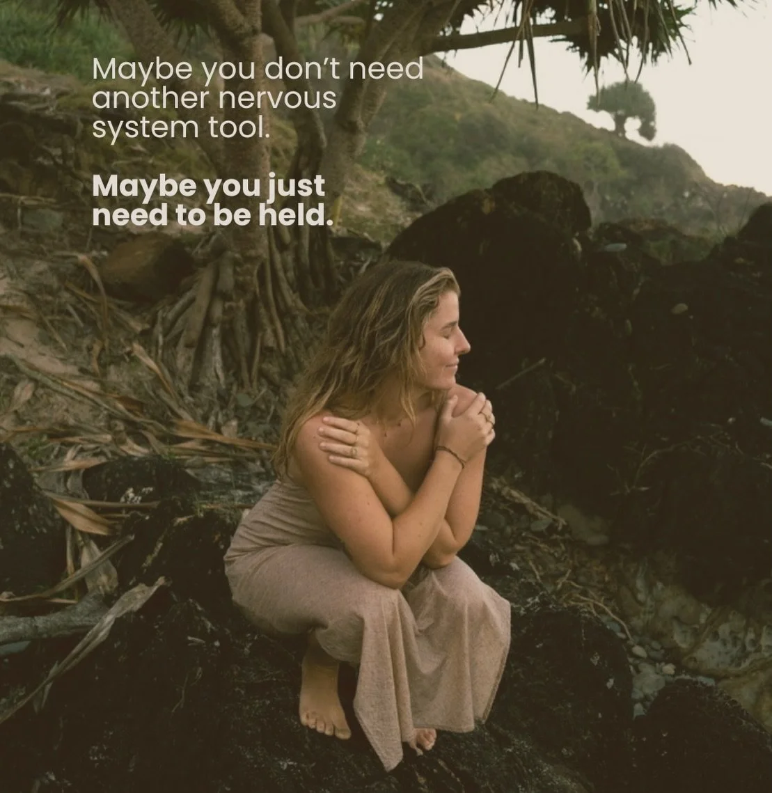 Tools are important as a way to support yourself in your day to day life. But sometimes really what your body is asking for is not another tool. 

It&rsquo;s not to do this alone anymore. 
All of us carry so much on our own everyday. 
Responsibilitie