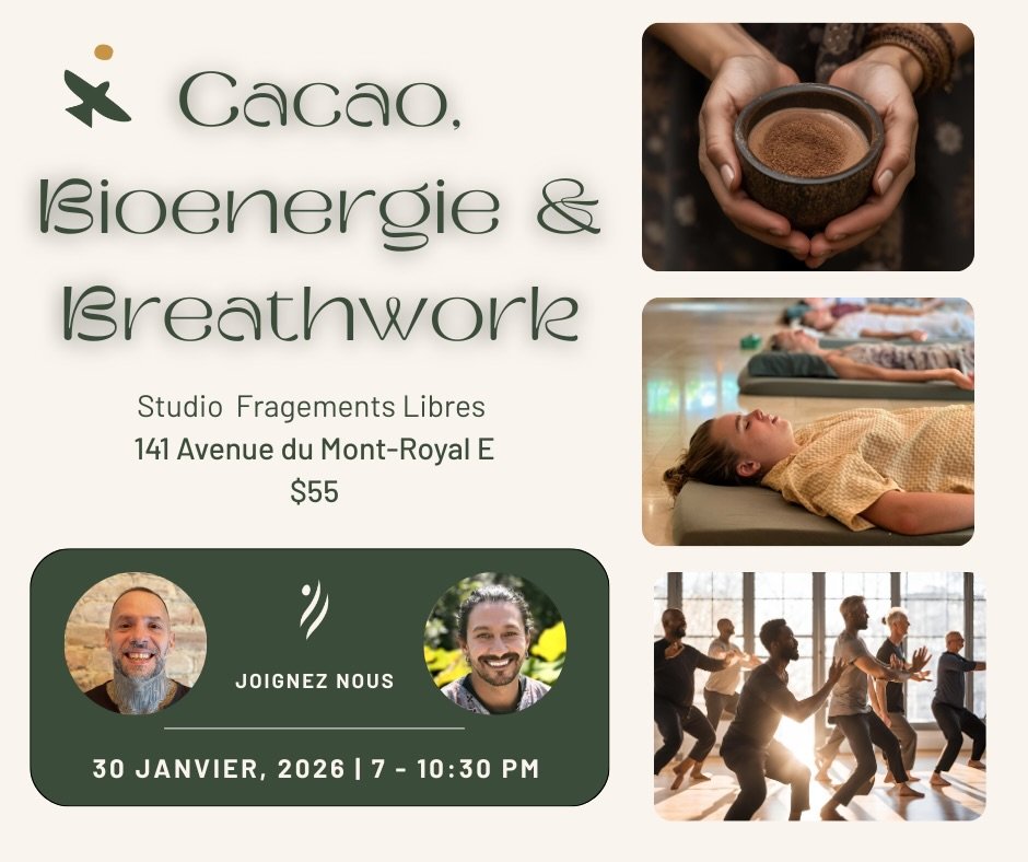 Cacao, bioenergía y respiración El cacao como punto de anclaje sensorial. No como ritual, sino como una manera simple de llegar aquí... por el gusto, el calor, la percepción. La bioenergía para