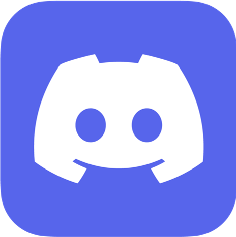 Discord logo with a white smiling game controller face on a purple background.