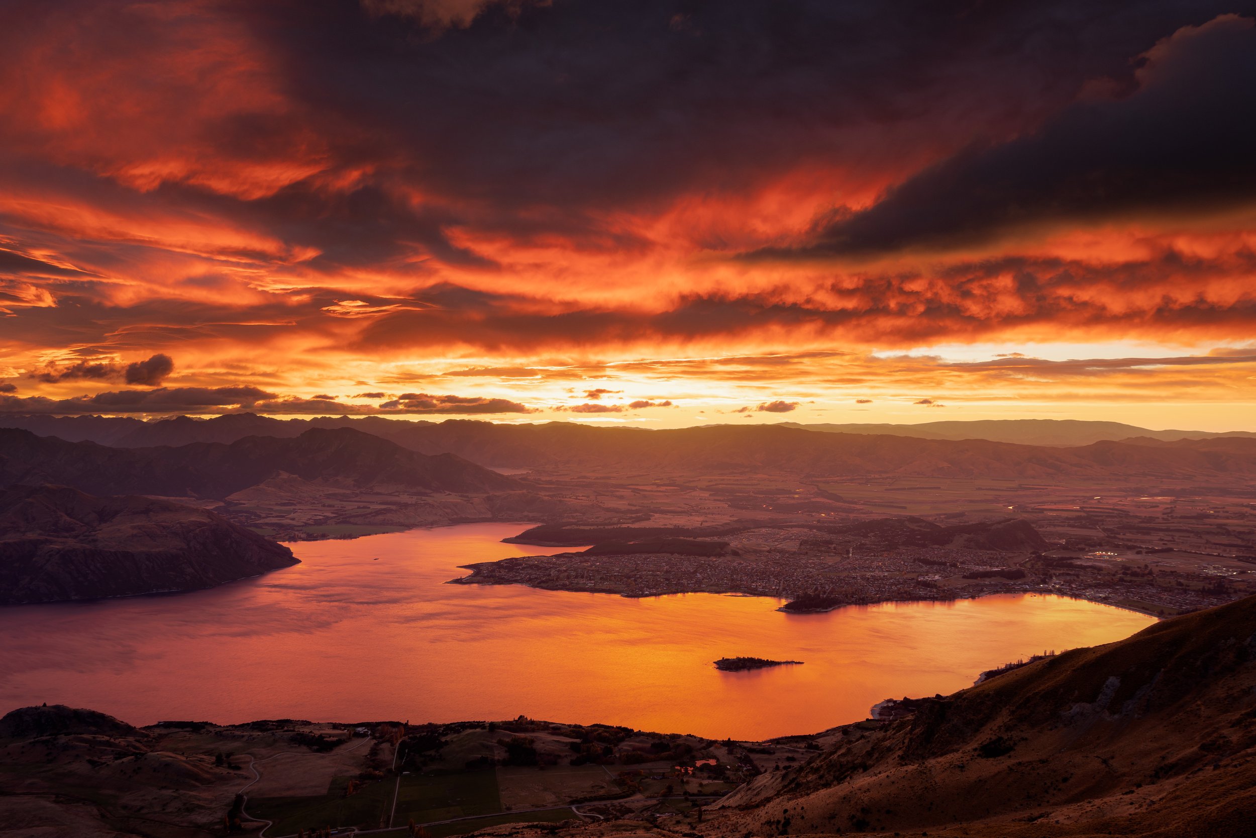 "Fiery Wānaka Dawn"