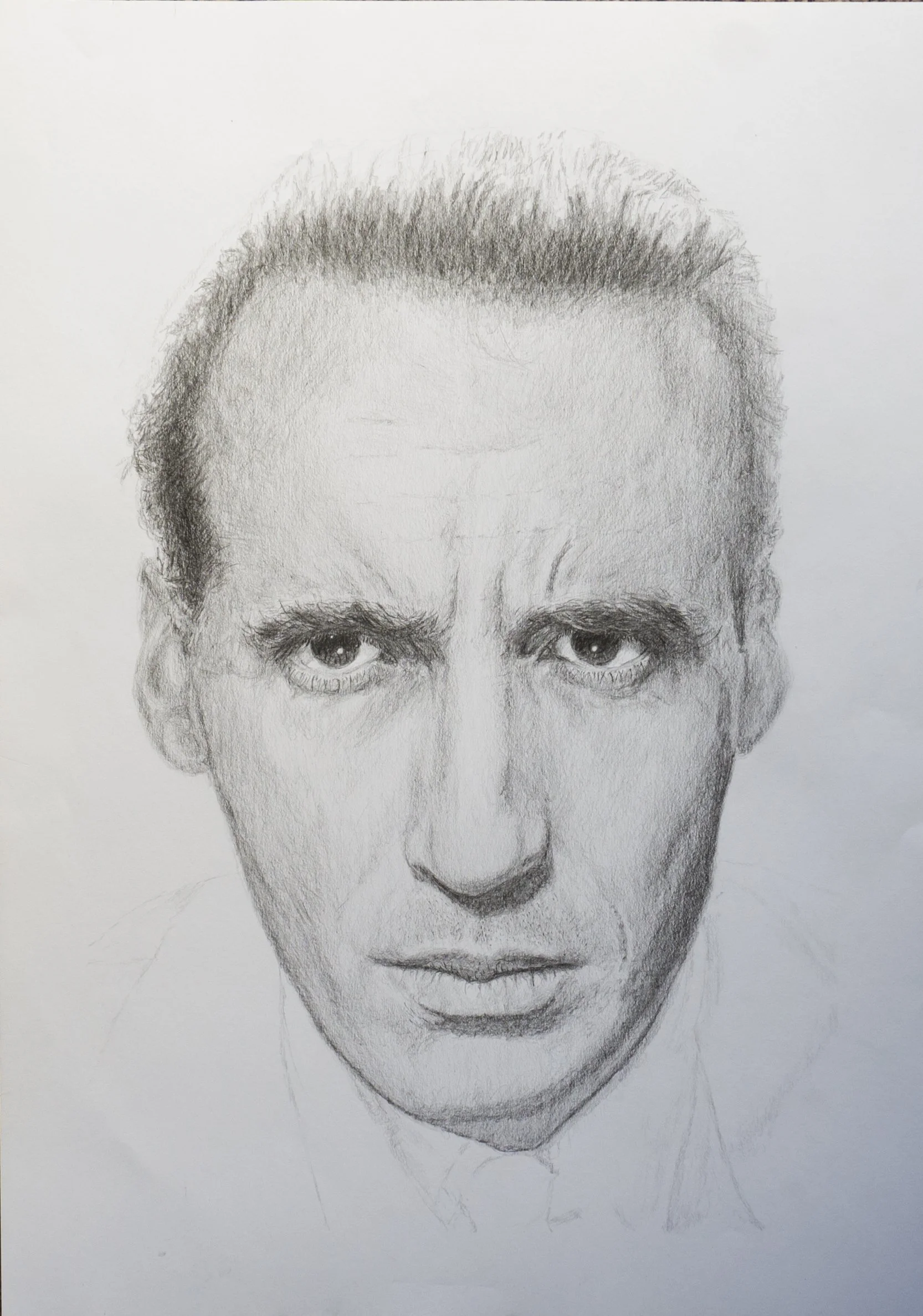 Christopher Lee (unfinished)

Reference photo credit:
https://www.silversirens.co.uk/people/christopher-lee/