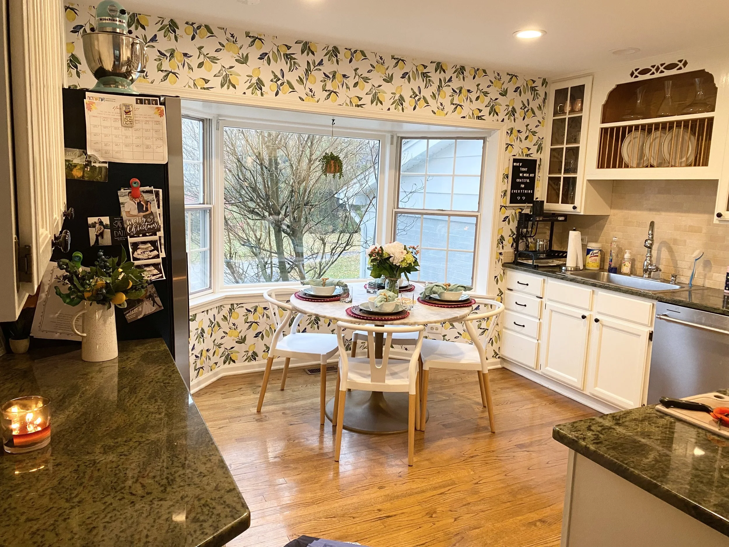 Third Street Interiors (Elmhurst-based interior design firm) featured interior design project of a kitchen remodel in Northfield, IL with gorgeous custom cabinets, contrasting countertops, and fireplace built-ins.
