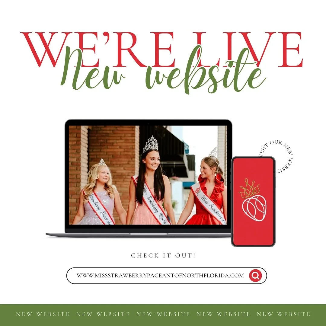 Have you checked out our new website yet?
If not, you definitely should! 
www.missstrawberrypageantofnorthflorida.com

🍓 We&rsquo;ve added all the photos you&rsquo;ve shared with us &mdash; just head to the Legacy tab &rarr; scroll down to Photo Gal