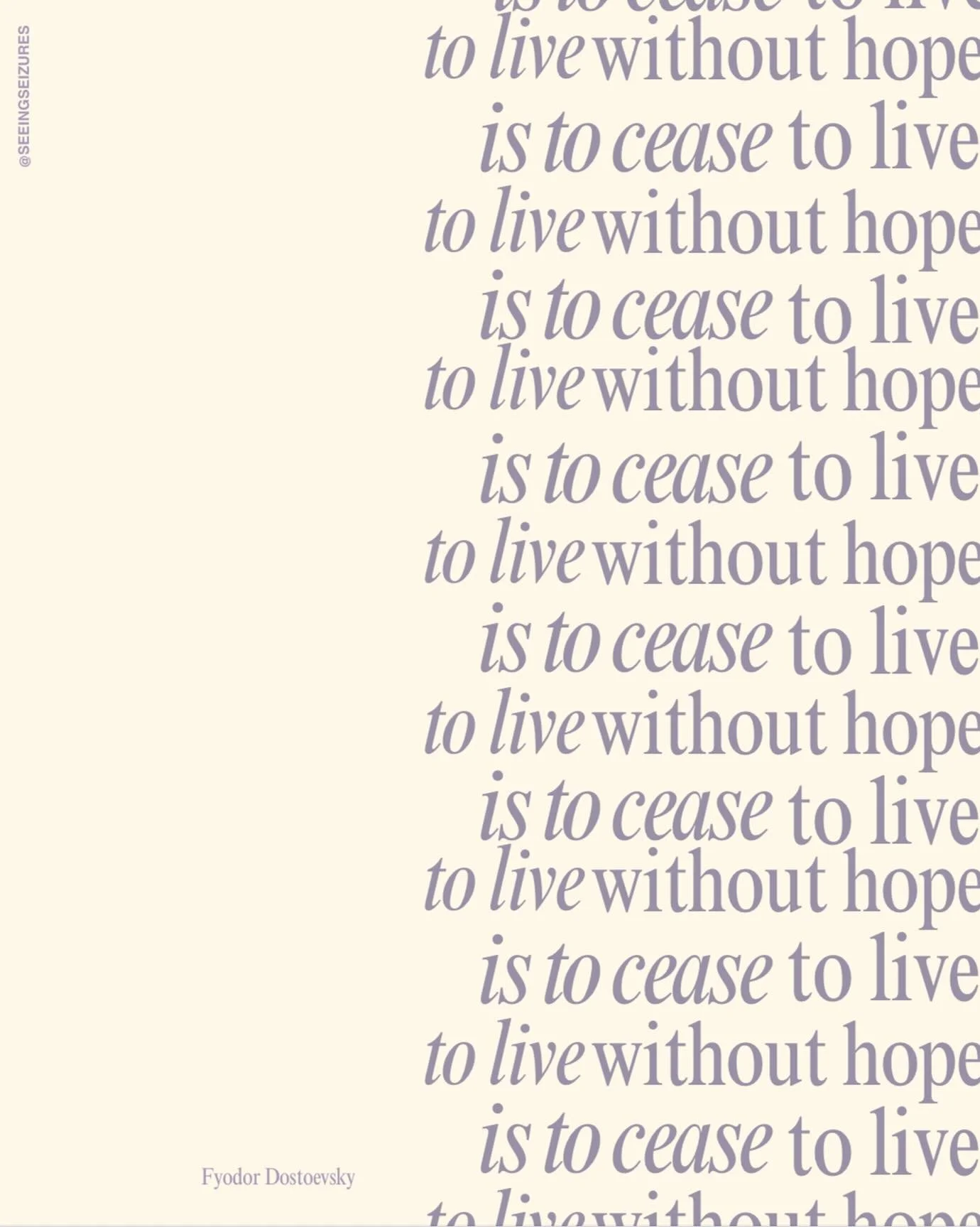 ✨hope is at the heart of it all✨

Although we are not always in control of our bodies, we are ALWAYS in control of our attitudes. How we respond to our diagnosis or situation speaks volumes!

Choose hope 💜

quote once again by Dostoevsky, an incredi