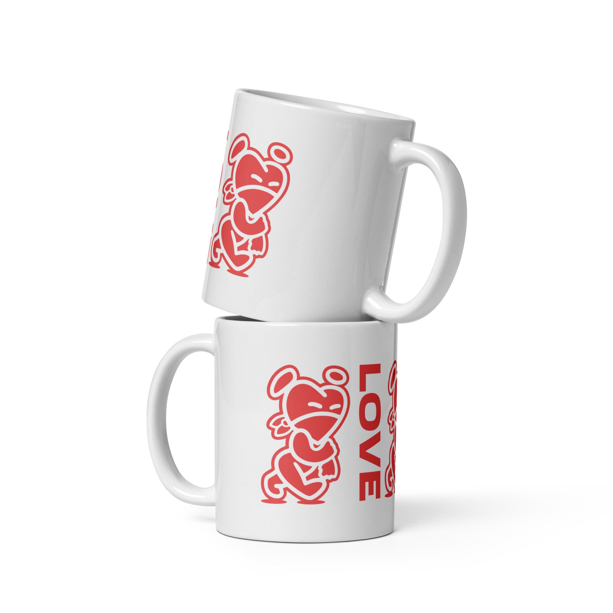 'Tough Love' White glossy mug