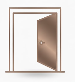 Icon of an open door.