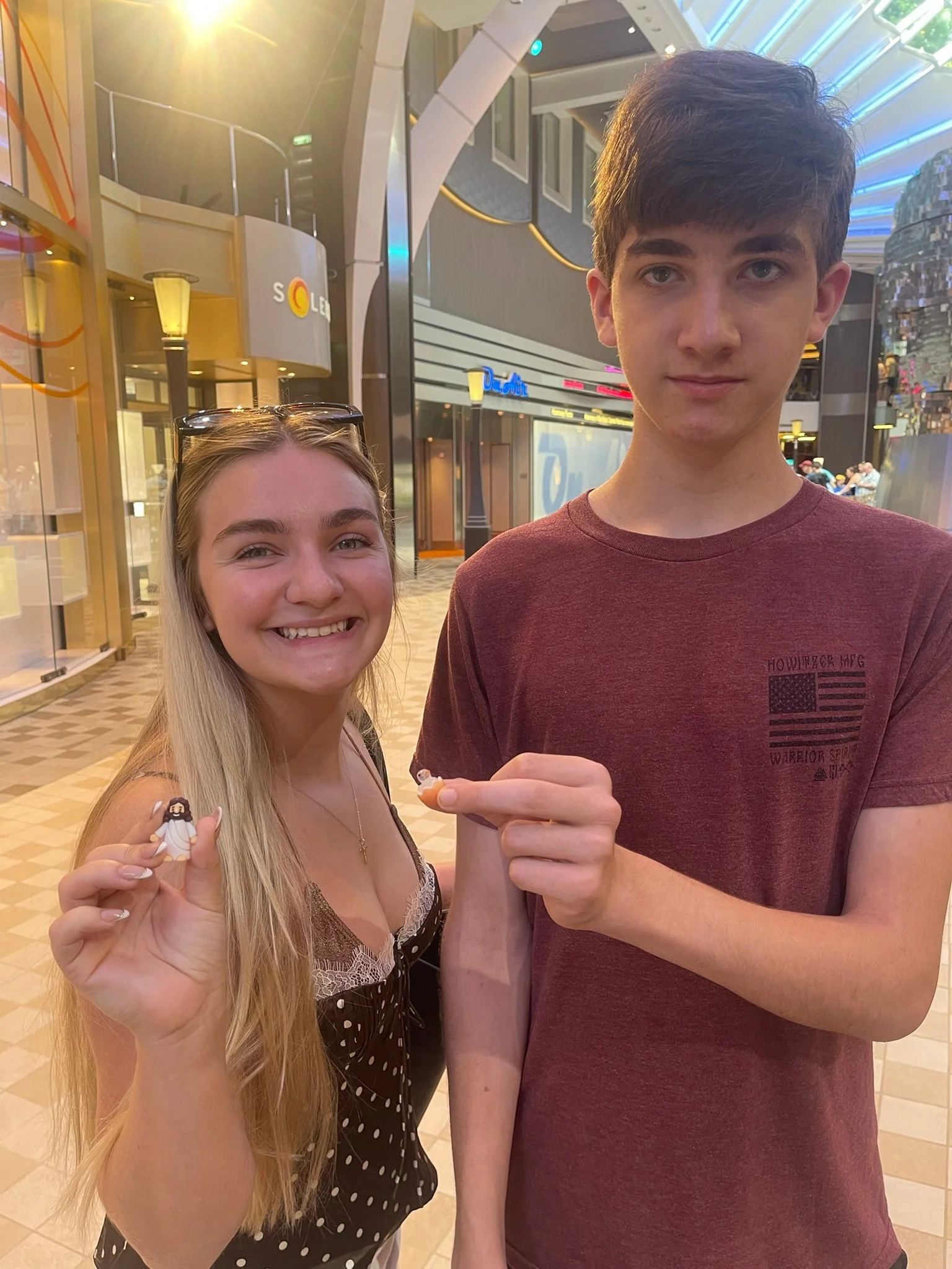 Tanner and Gabrielle finding and hiding things on our cruise (we came home with 10 ducks/ Jesus total)