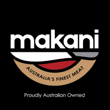 Makani logo featuring a stylized chili pepper and the text 'Australia's Finest Meat' and 'Proudly Australian Owned' on a black background.