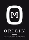 Black background with a stylized bag icon and the word 'ORIGIN' underneath, along with the phrase 'First in Premium Play' at the bottom.