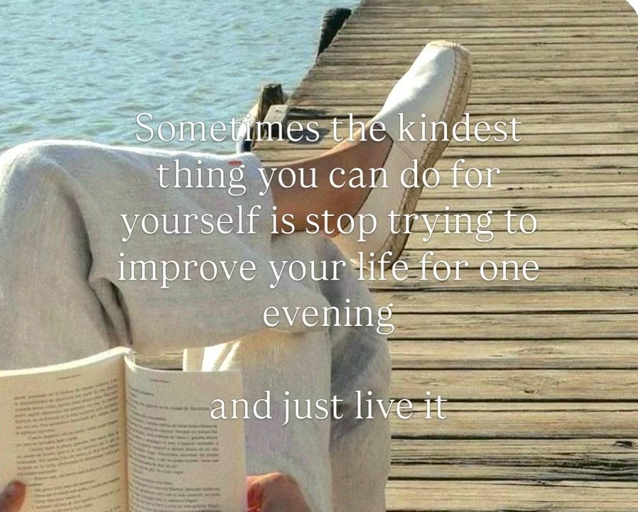 Sometimes the kindest thing you can do for yourself is stop trying to improve your life for one evening and just live it. 

.
#soulcare #spiritualitate #spiritualformation #midlifejourney #spain❤️