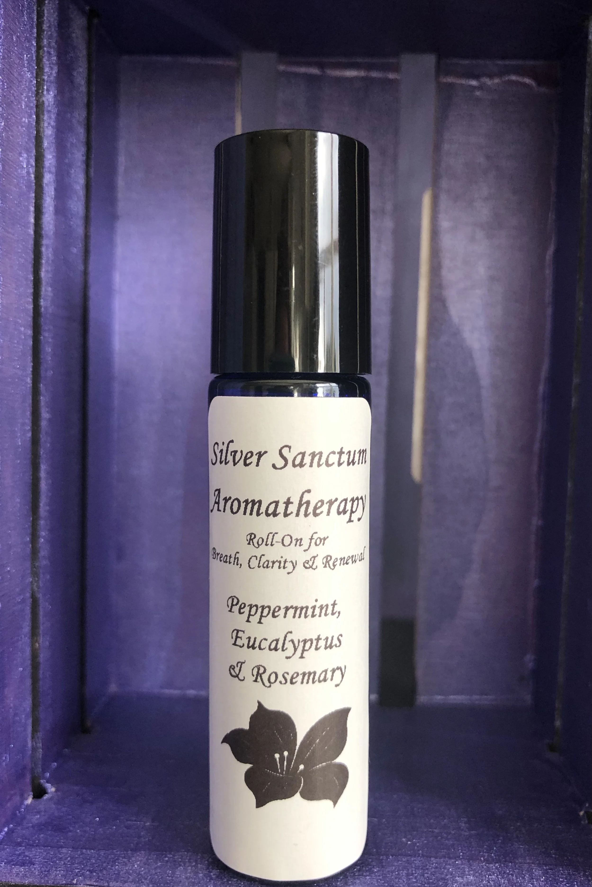 Silver Sanctum: Peppermint, Eucalyptus, & Rosemary Aromatherapy Roll-On