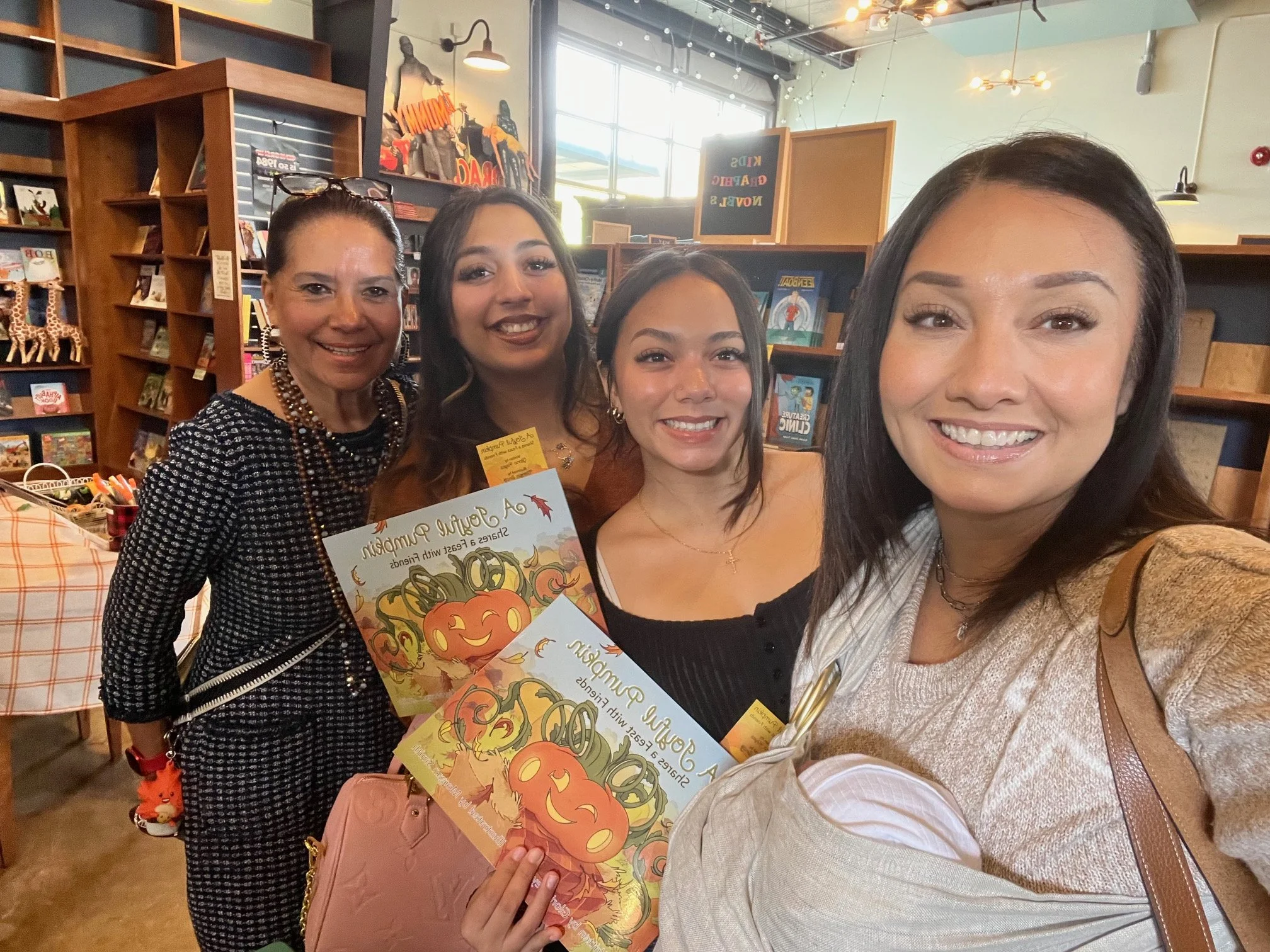 Author Gloria Reyes and Lark & Owl customers 