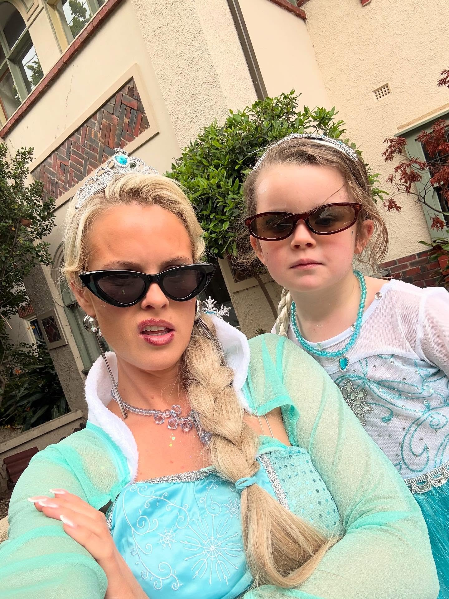 Elsa Snr and Elsa Jnr mastering the art of the Icy Stare&trade;️ ❄️