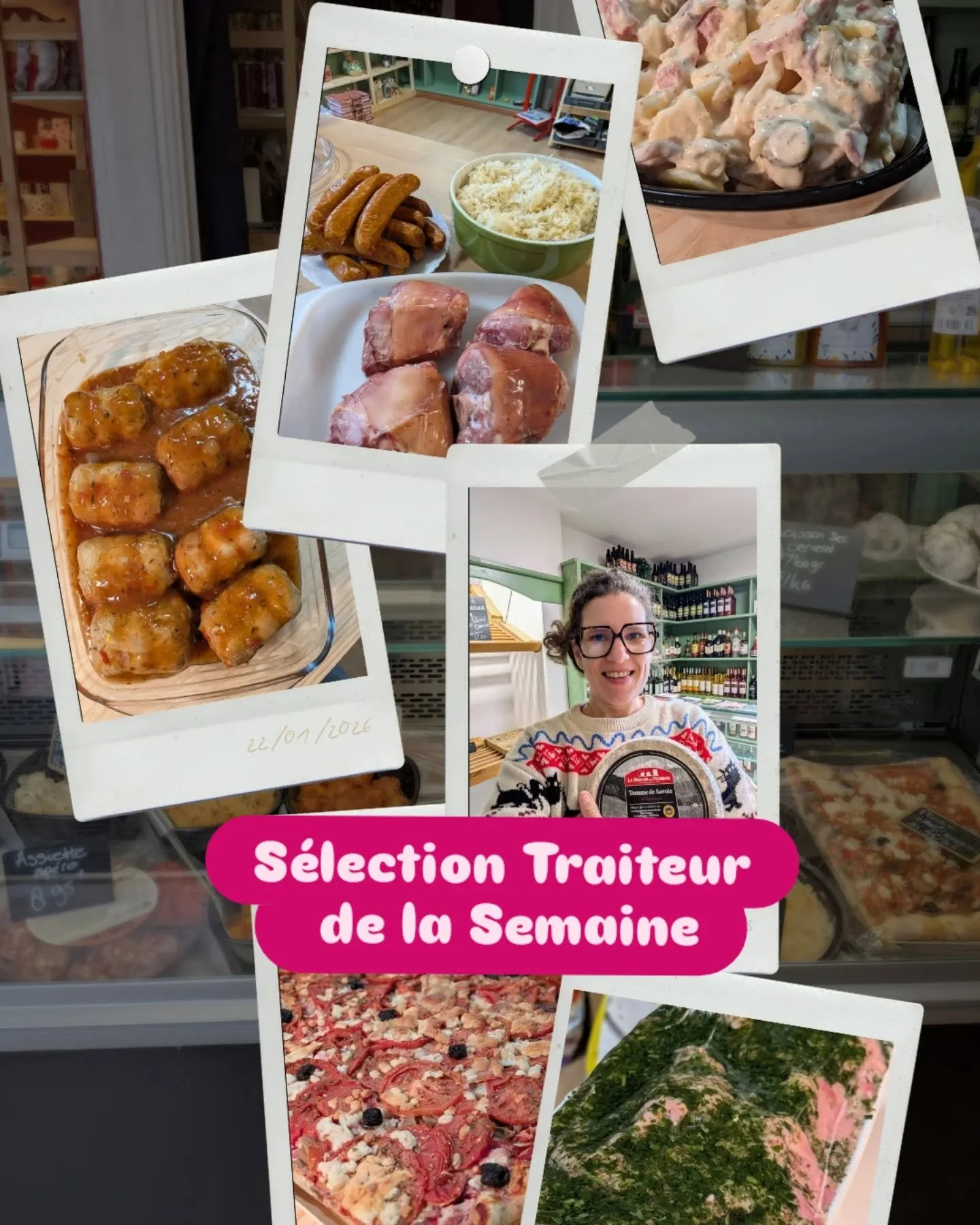 🇫🇷✨ Cette semaine dans notre vitrine traiteur ✨

On te propose une belle Choucroute, des Saucisses fum&eacute;es et du Jarreton cuit pour les amateurs de plats r&eacute;confortants !

C&ocirc;t&eacute; fromage, on a de la d&eacute;licieuse Tomme de