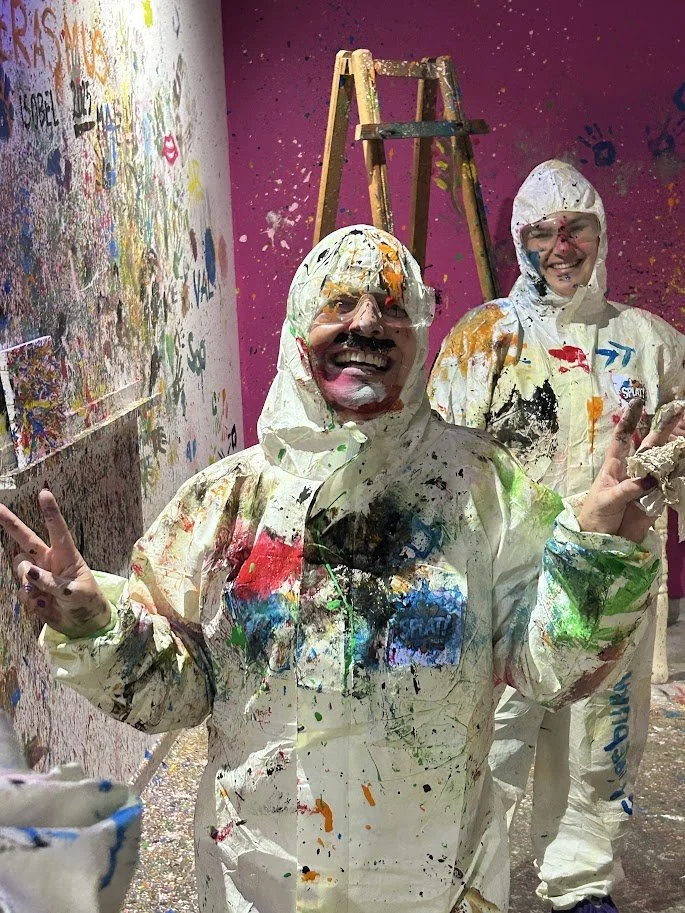 messy creative fun at splat malta, team building and friends sessions.