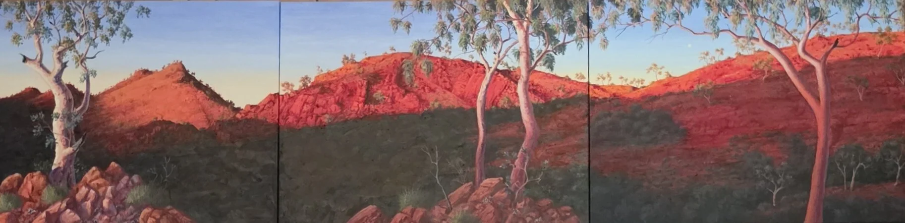 First Light  Oil on Gallery Linen Triptych 3030cm x 750cm $16000