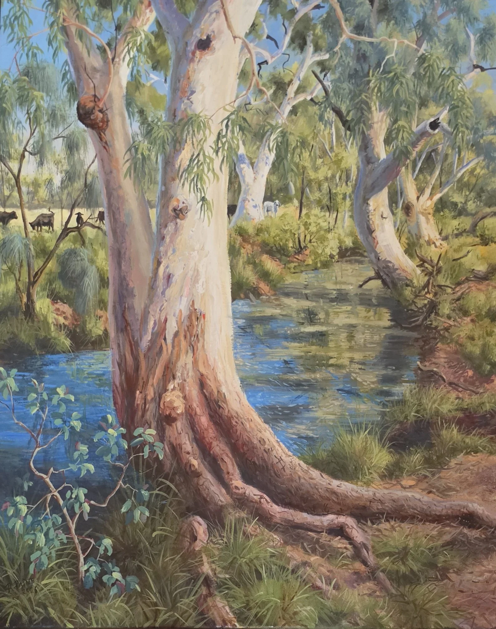 Barcoo Waterhole  Oil on gallery canvas 610cm x 770cm $3800