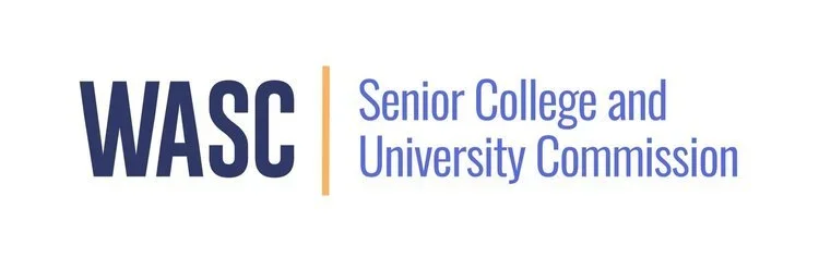WASC Senior College and University Commission logo with blue and orange text.