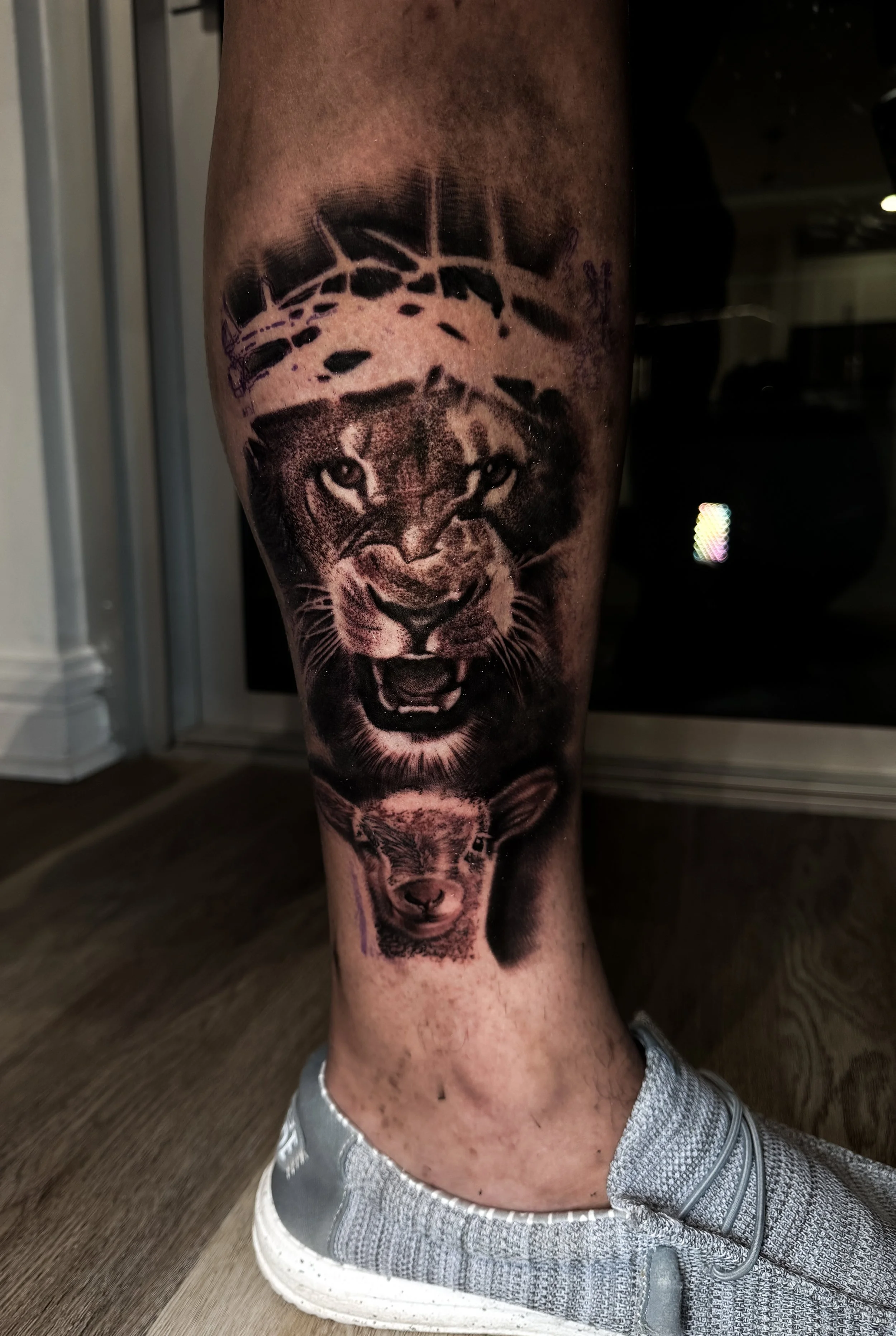 Black and Grey Realism Lion Tattoo | Dallas Tx.JPG