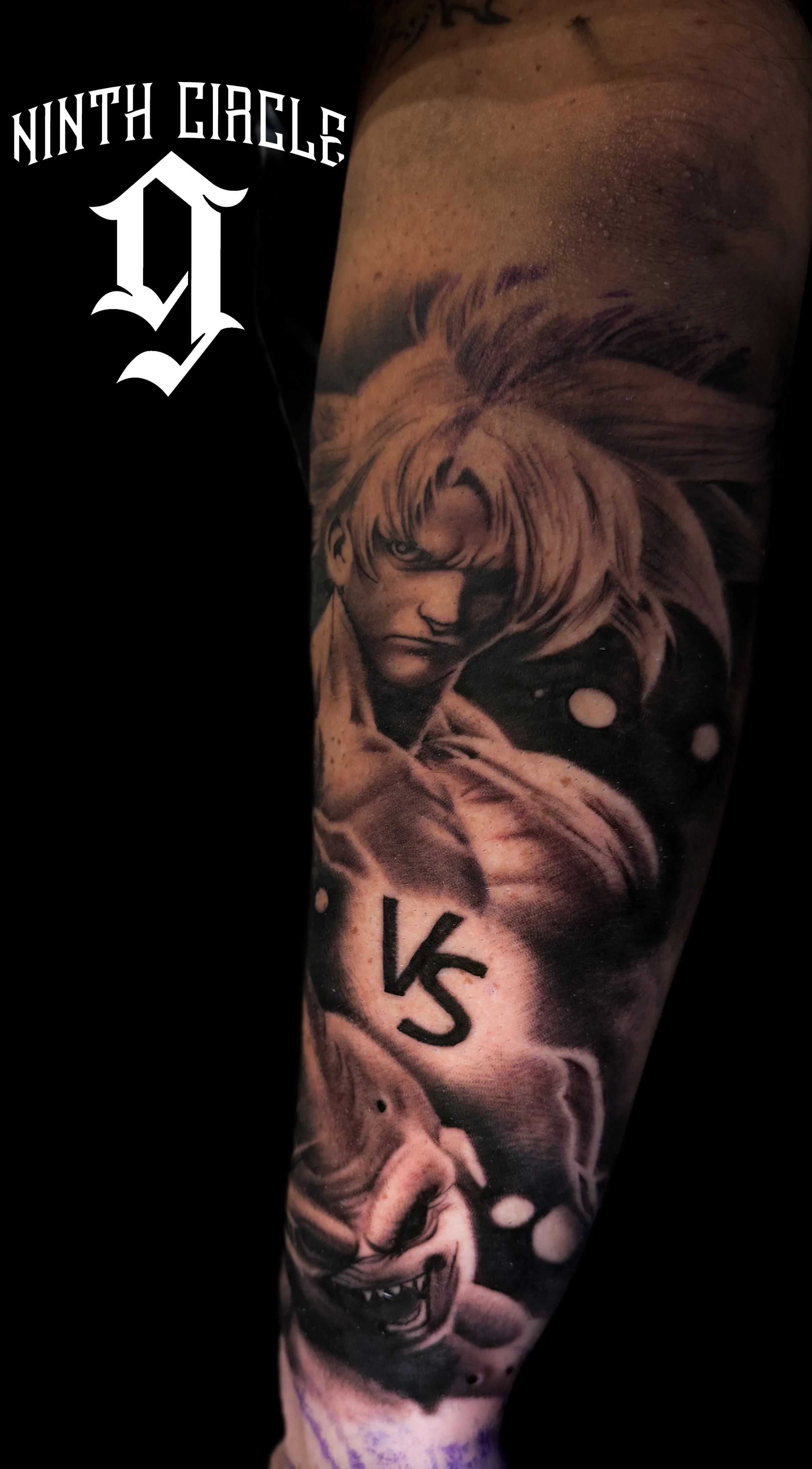 Custom Dragon Ball Z Tattoo - Daniel Rodriguez Black and Grey Artist Dallas Texas