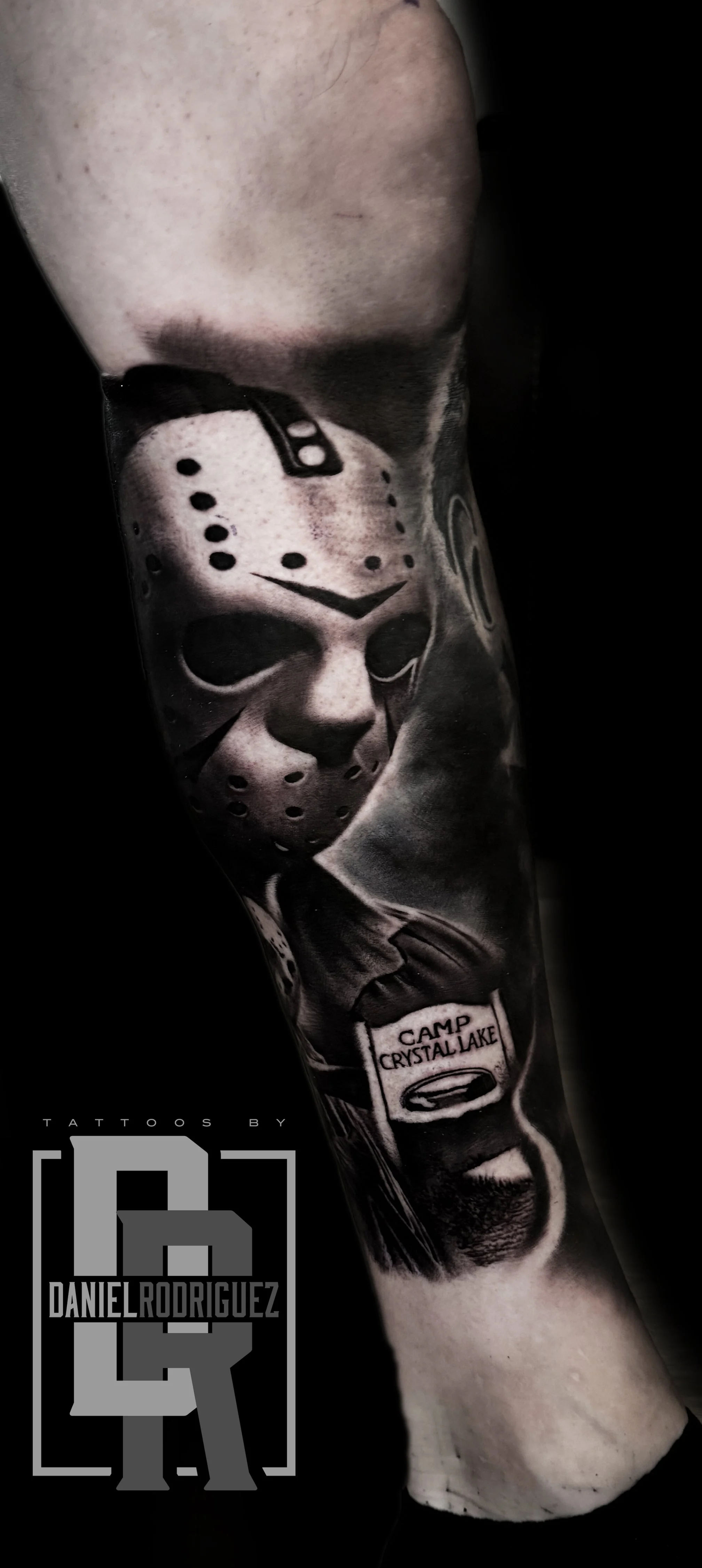 Black & Grey Horror Tattoo Done By Daniel Rodriguez In Dallas Texas