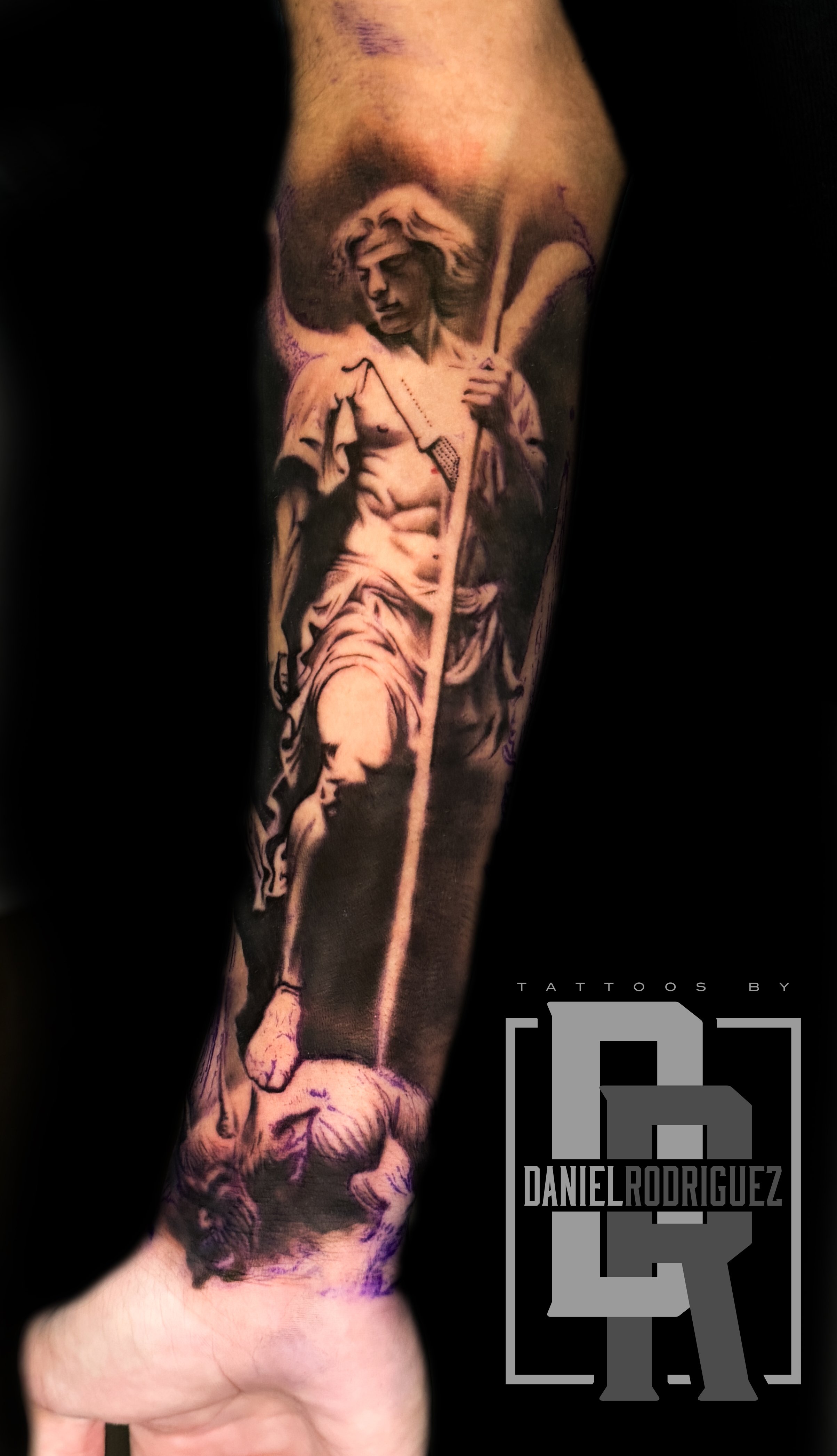 St. Michael Angel Black and Grey - Dallas Texas