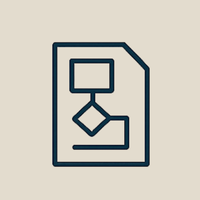 Icona con foglio e simbolo analitico, rappresenta la progettazione personalizzata del piano diagnostico per restauro.