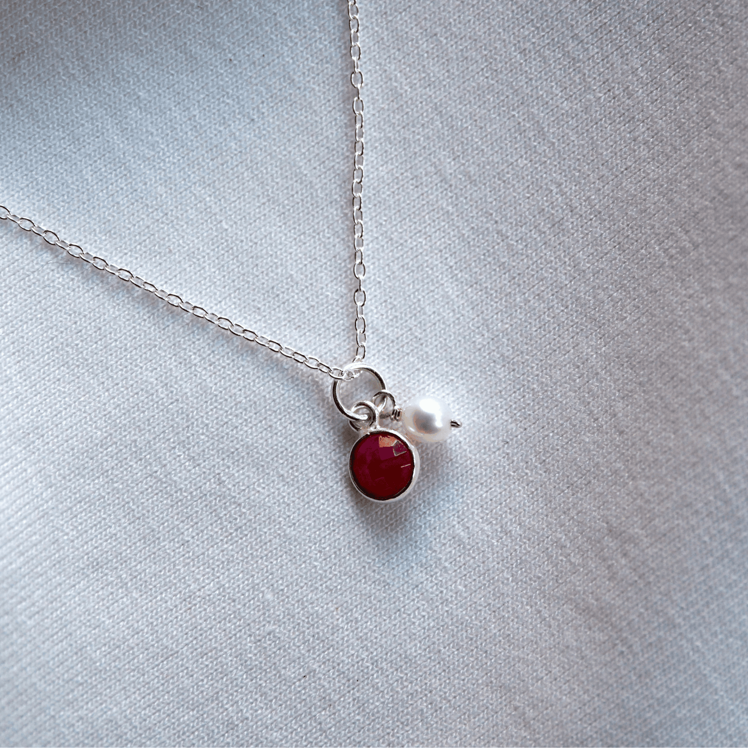 Ruby Birthstone Necklace