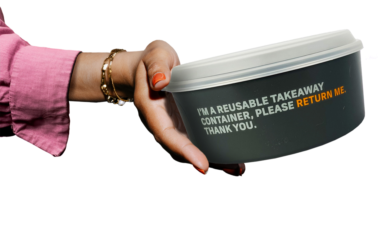 Moms på takeaway i flergångsförpackning