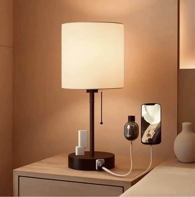Smart Bedside Lamp — Perfect Light, Built-In Charging