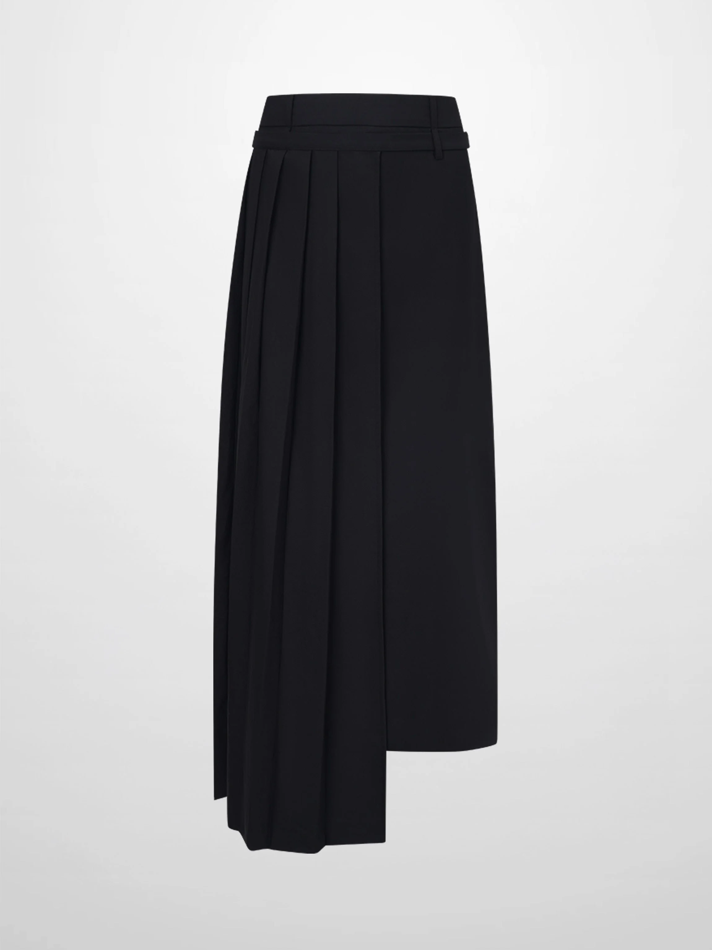 Pencil Pleat Combo Skirt-Black